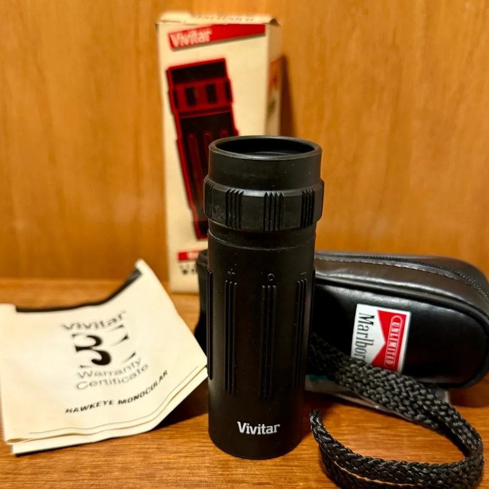 Vintage Marlboro Unlimited Vivitar PV Series 8x21 Monocular Scope Original Case